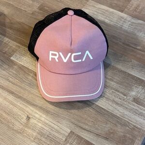 RVCA Pink and Black Mesh Cap